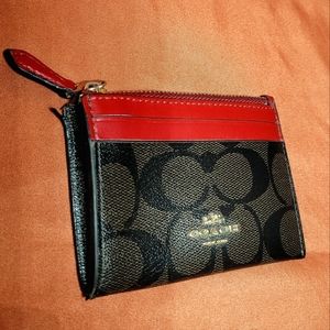 Coach Mini Skinny ID case in Signature and 1941 Red